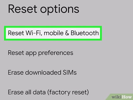 Android (Pixel) Reset options path